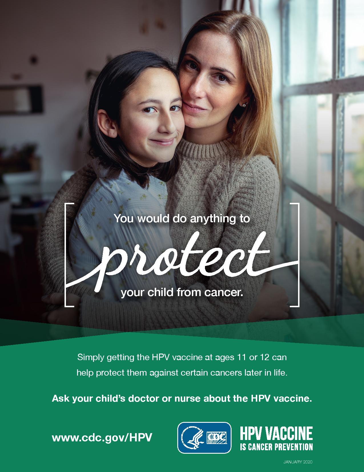 Mother and Daughter Infographic about Protecing Kids with the HPV Vaccine