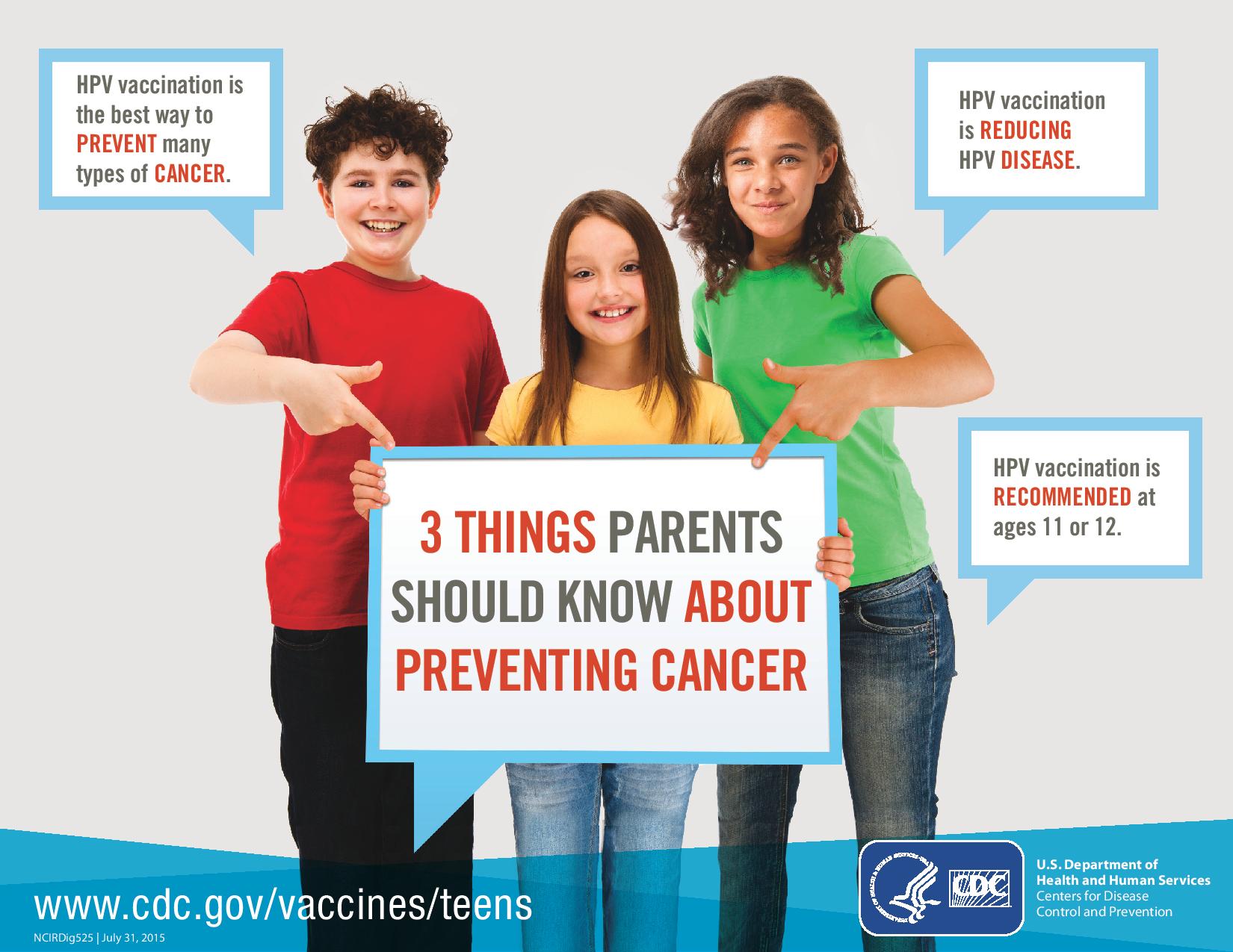 3 things parents should know about preventing cancer HPV vaccine promotion