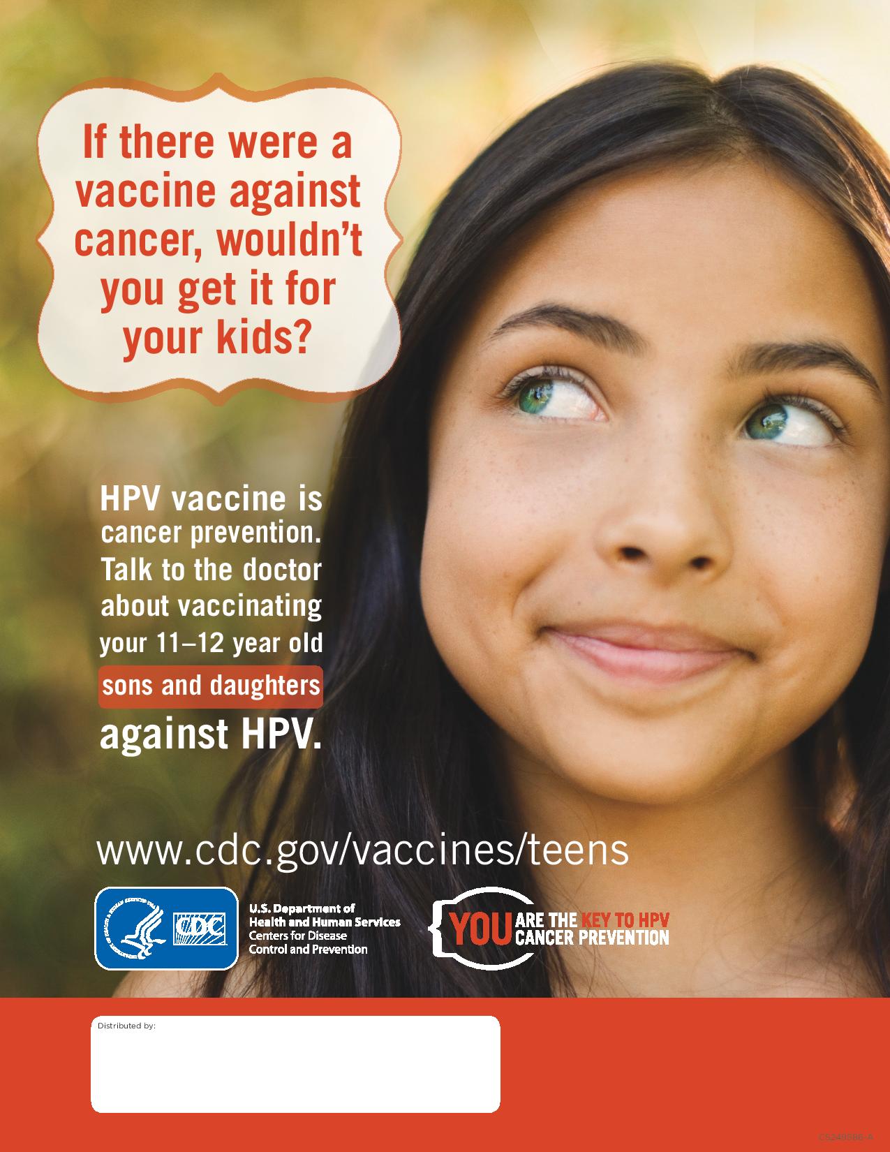 girl thinking English HPV vaccine promotion